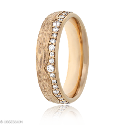 Partnerring Zaubergarten in Rotgold mit 42 Brillant H si