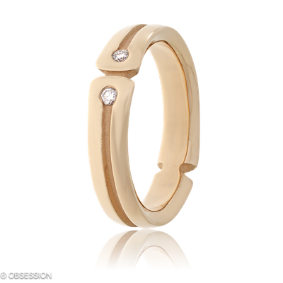 Partnerring Gremlin in Rotgold mit 4 Brillant H si
