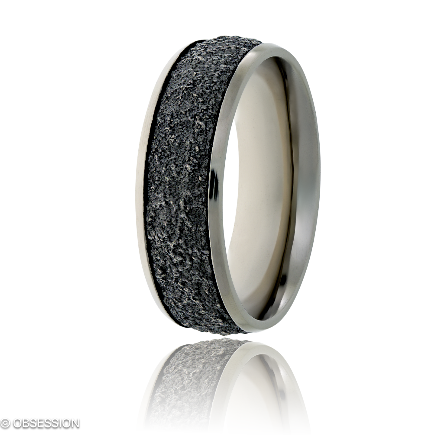 Stone Partnerring in Weissgold, mit einer Ringbreite von 7mm und einer Ringgrösse von 62