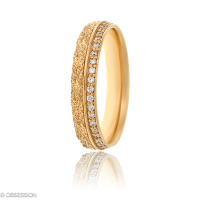 Partnerring Stone in Rotgold mit 43 Brillant H si