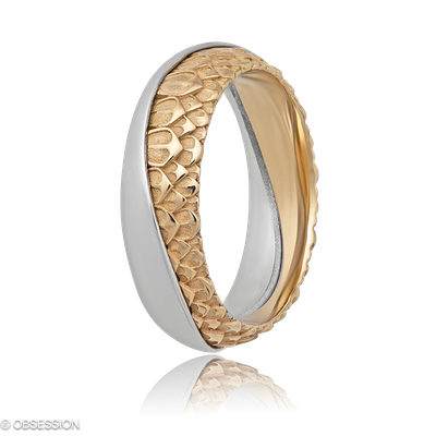 Partnerring Together in Weissgold und Rotgold, in der Ausführung ohne Edelsteine, ohne Brillanten