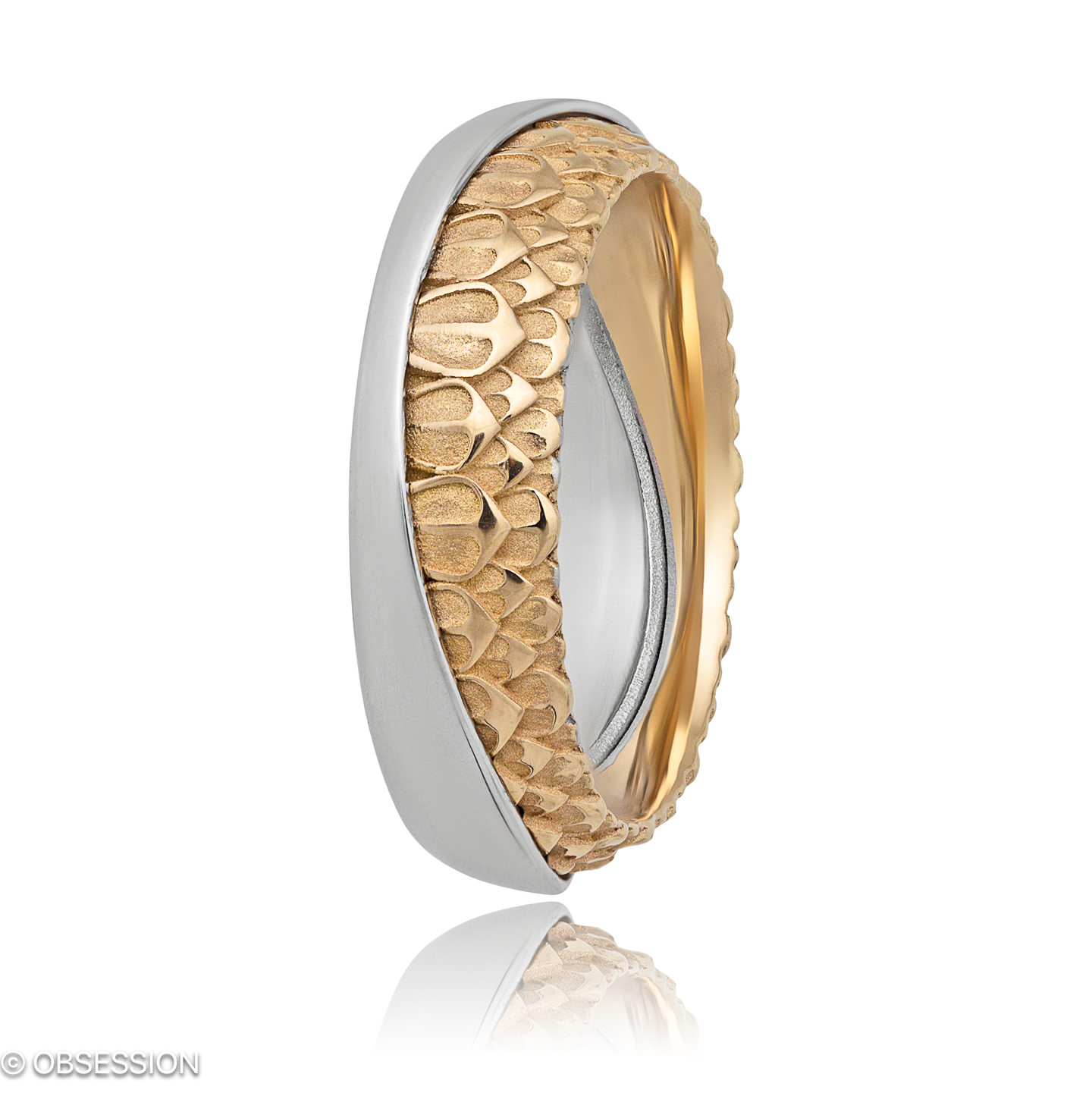 Together Partnerring in Weissgold und Rotgold, mit einer Ringbreite von 6mm und einer Ringgrösse vo…