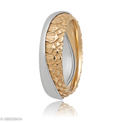 Together Partnerring in Weissgold und Rotgold, mit einer Ringbreite von 6mm und einer Ringgrösse vo…