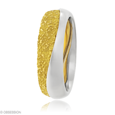 Partnerring Together in Gelbgold und Weissgold, in der Ausführung ohne Edelsteine, ohne Brillanten