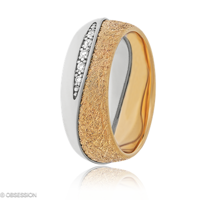 Partnerring Together in Rotgold und Weissgold mit 10 Brillant FG, vs1-vs2