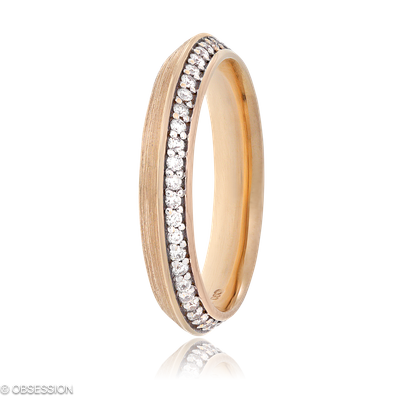 Partnerring Trinity in Rotgold mit 48 Brillant H si
