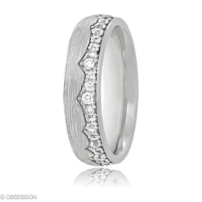 Partnerring Zaubergarten in Weissgold mit 42 Brillant FG, vs1-vs2
