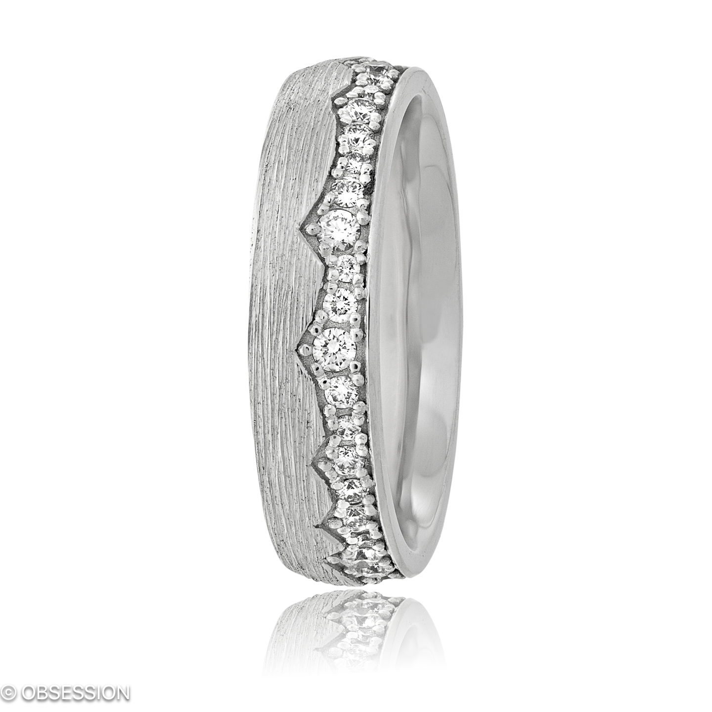 Zaubergarten Partnerring in Weissgold, mit einer Ringbreite von 5mm und einer Ringgrösse von 52