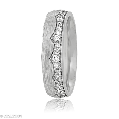 Zaubergarten Partnerring in Weissgold, mit einer Ringbreite von 5mm und einer Ringgrösse von 52