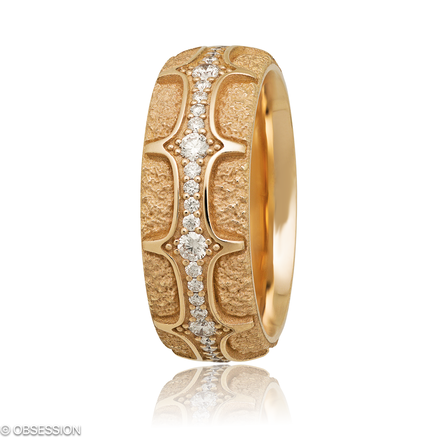 Bridge Partnerring in Rotgold, mit einer Ringbreite von 7mm und einer Ringgrösse von 52