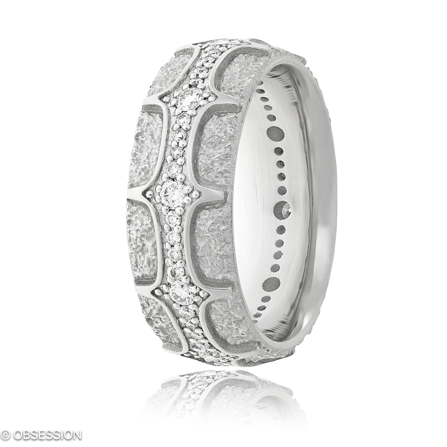 Bridge Partnerring in Weissgold, mit einer Ringbreite von 7mm und einer Ringgrösse von 52