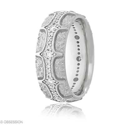 Bridge Partnerring in Weissgold, mit einer Ringbreite von 7mm und einer Ringgrösse von 52