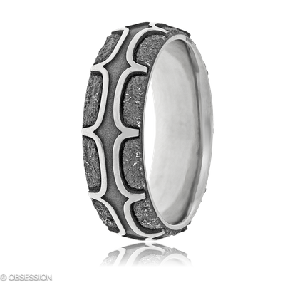 Bridge Partnerring in Weissgold, mit einer Ringbreite von 7mm und einer Ringgrösse von 62