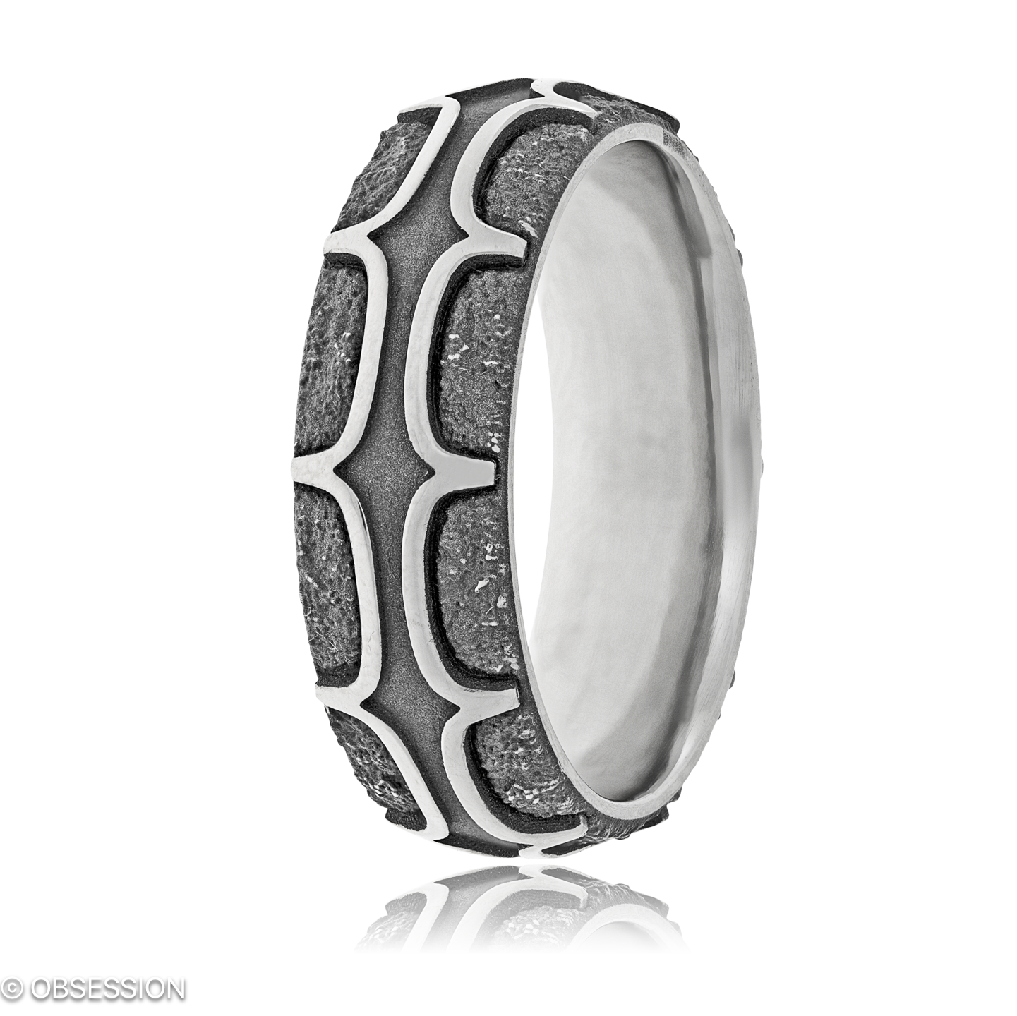 Bridge Partnerring in Weissgold, mit einer Ringbreite von 7mm und einer Ringgrösse von 62