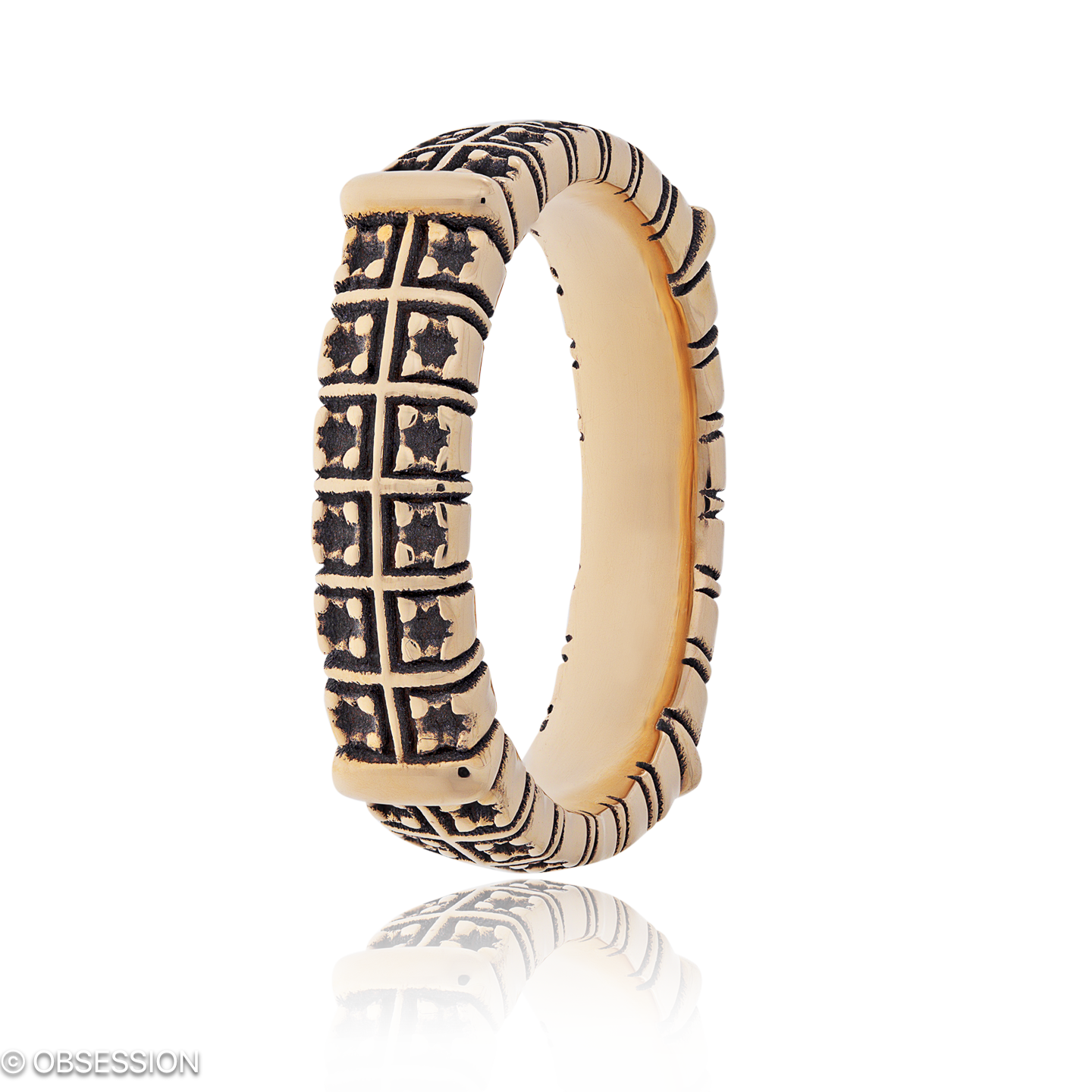 Matrix Partnerring in Rotgold, mit einer Ringbreite von 5.5mm und einer Ringgrösse von 62