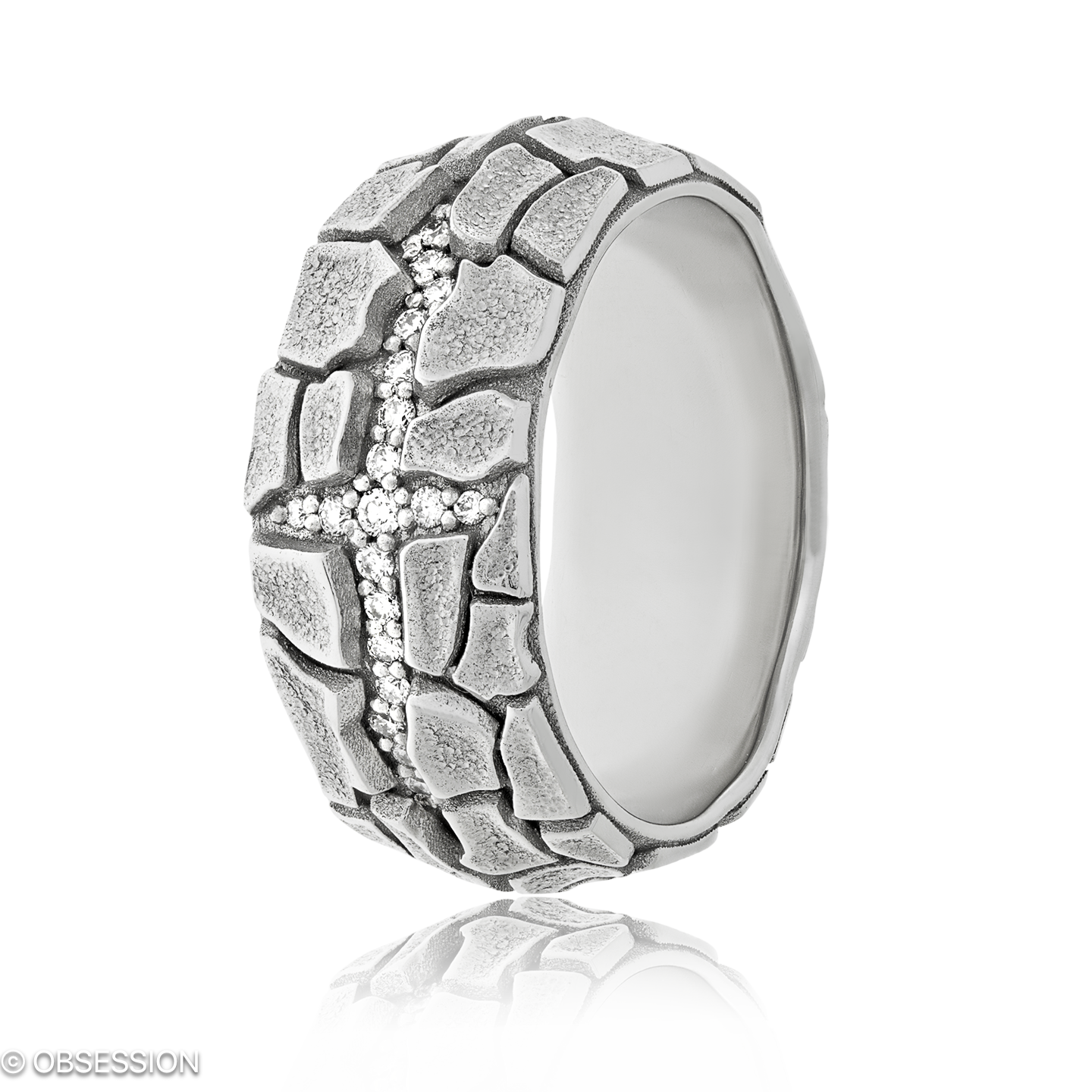 Sahara Partnerring in Weissgold, mit einer Ringbreite von 8.5mm und einer Ringgrösse von 52