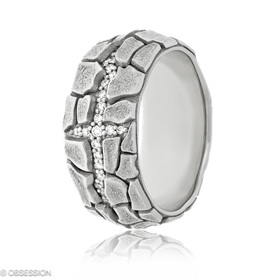 Sahara Partnerring in Weissgold, mit einer Ringbreite von 8.5mm und einer Ringgrösse von 52