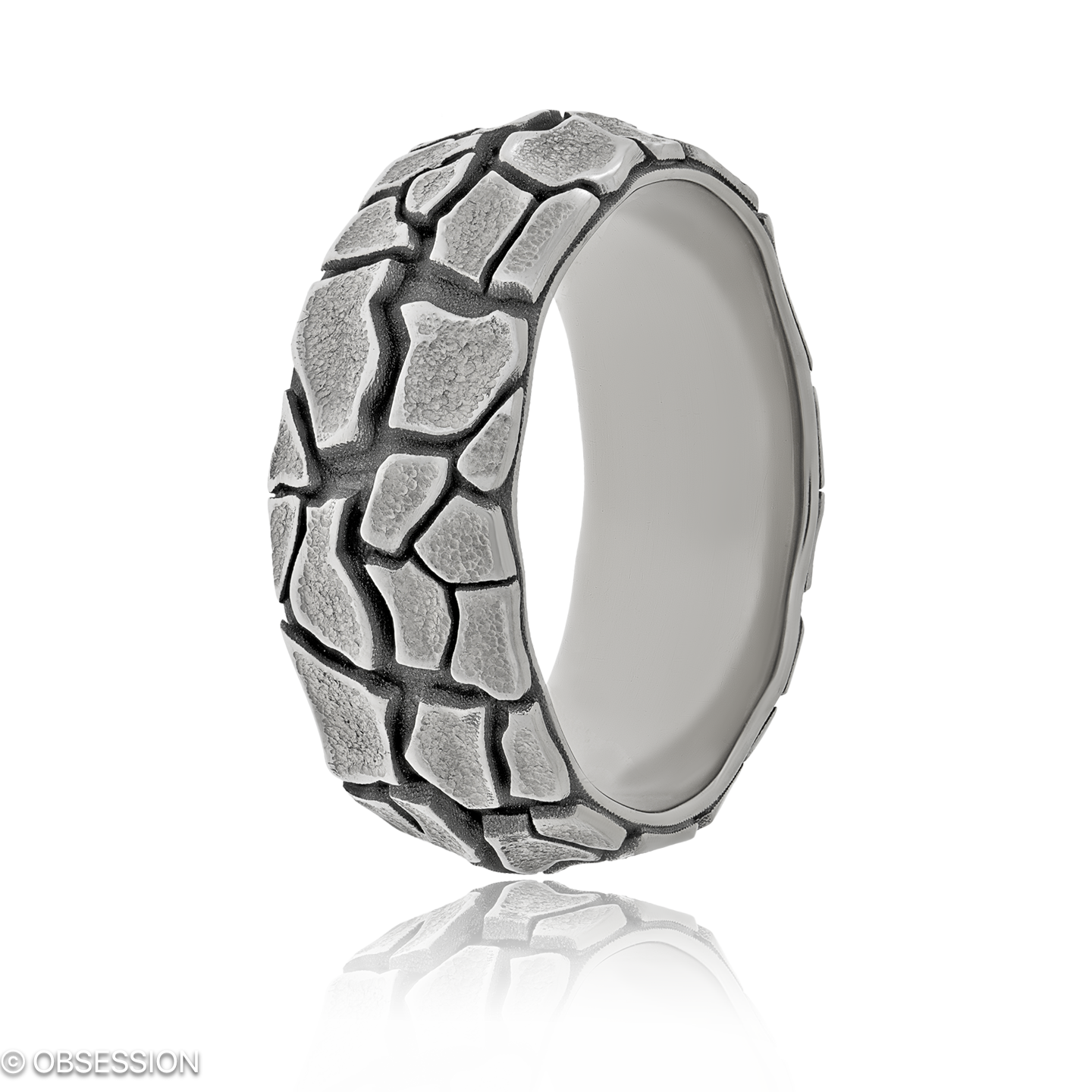 Sahara Partnerring in Weissgold, mit einer Ringbreite von 8.5mm und einer Ringgrösse von 62