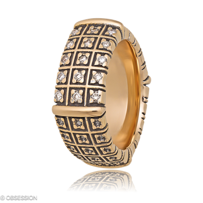 Matrix Partnerring in Rotgold, mit einer Ringbreite von 8.5mm und einer Ringgrösse von 52