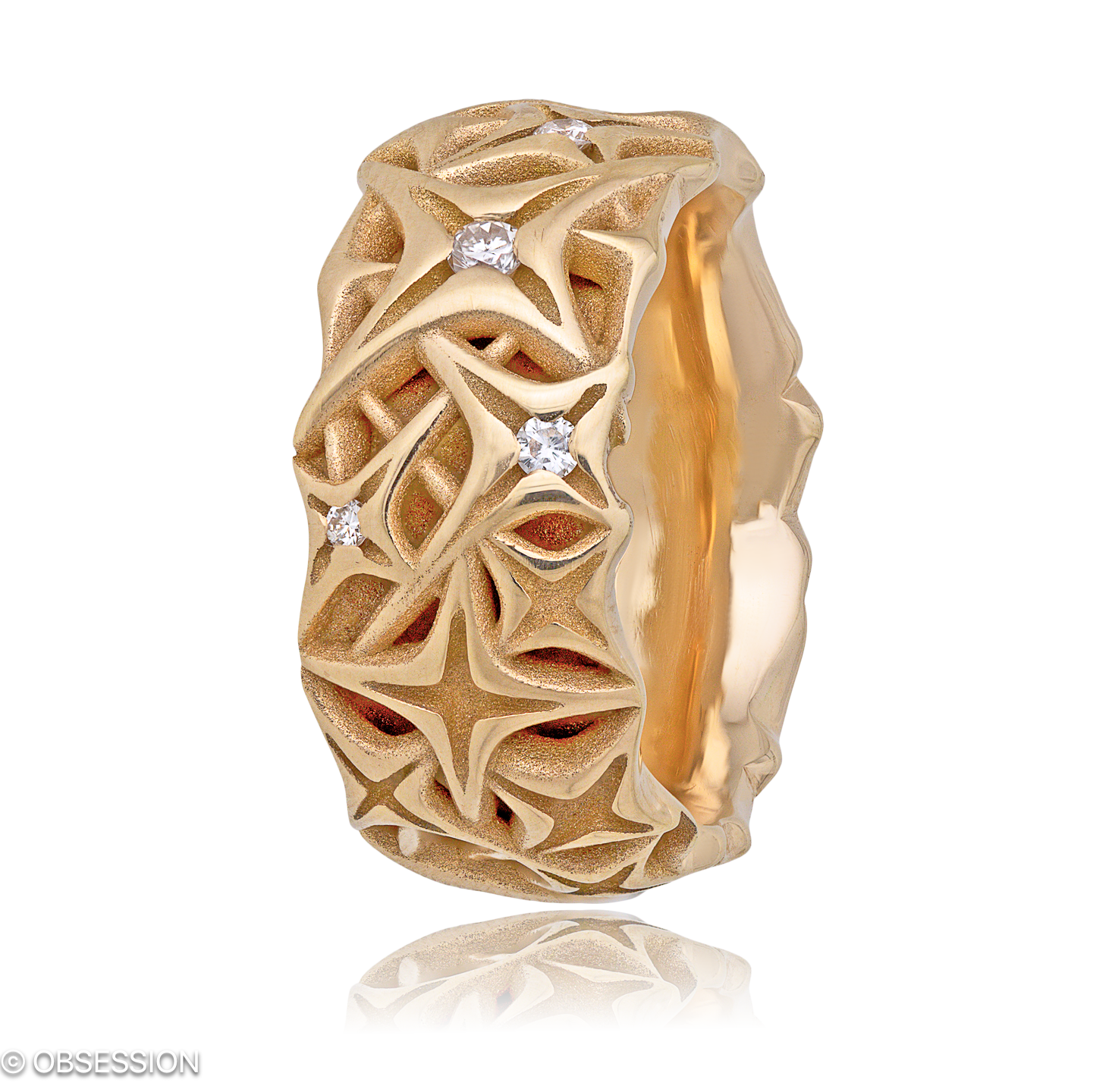 Milchstrasse Partnerring in Rotgold, mit einer Ringbreite von 10mm und einer Ringgrösse von 52