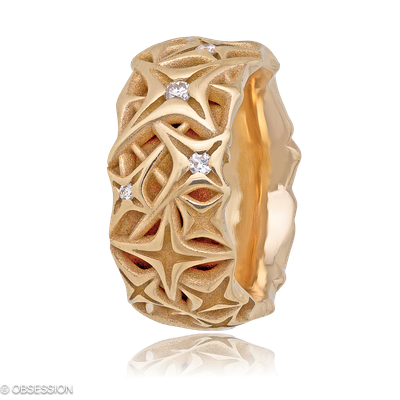 Milchstrasse Partnerring in Rotgold, mit einer Ringbreite von 10mm und einer Ringgrösse von 52