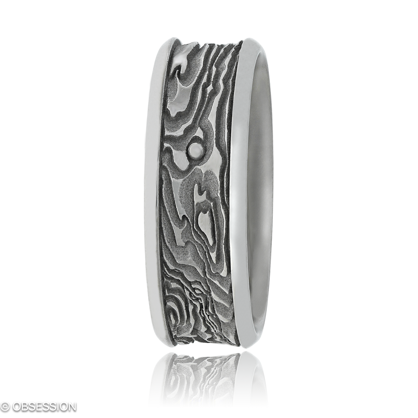 Schatzring Partnerring in Weissgold, mit einer Ringbreite von 7mm und einer Ringgrösse von 62