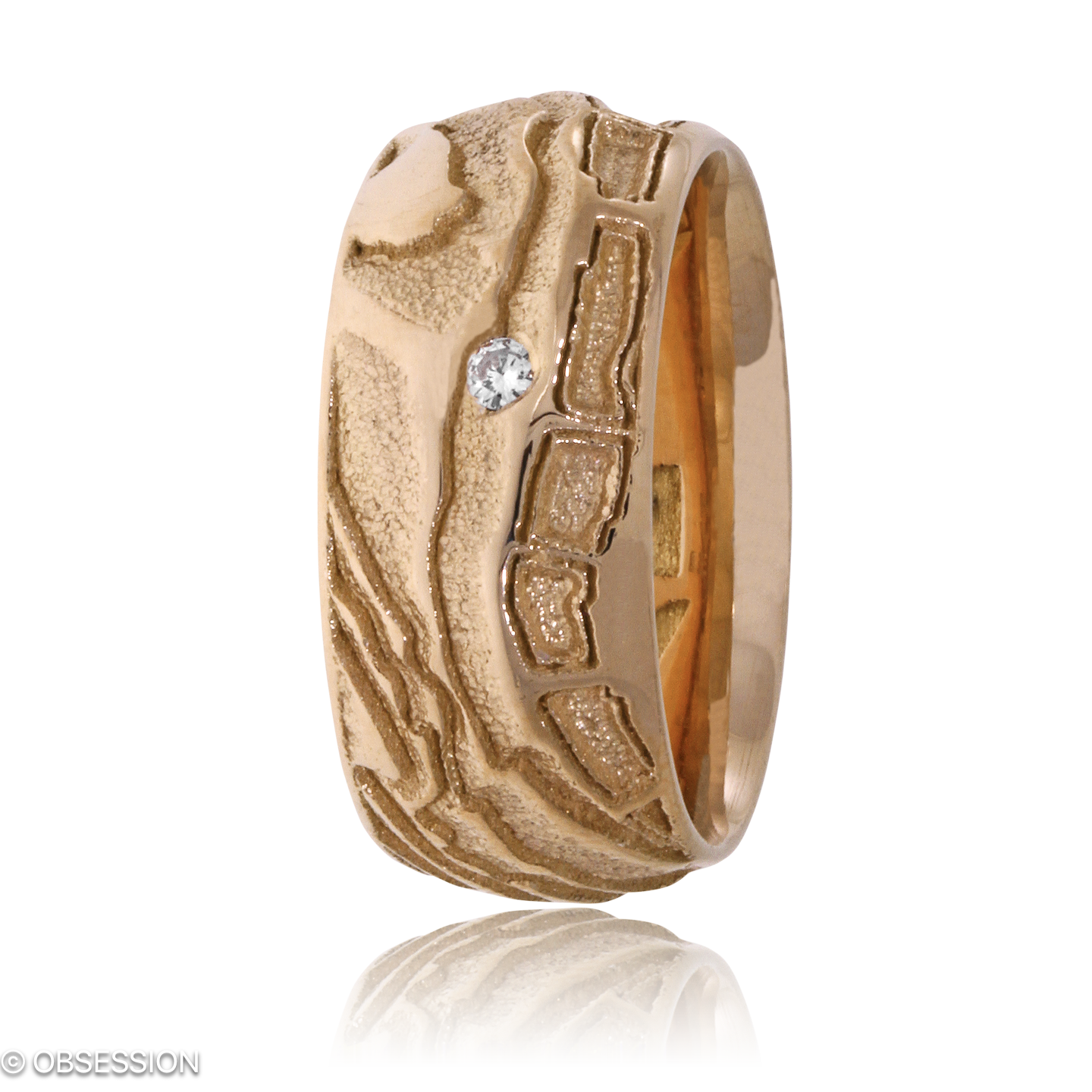 Schatzring Partnerring in Rotgold, mit einer Ringbreite von 9mm und einer Ringgrösse von 52