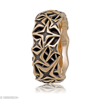 Milchstrasse Partnerring in Rotgold, mit einer Ringbreite von 10mm und einer Ringgrösse von 62