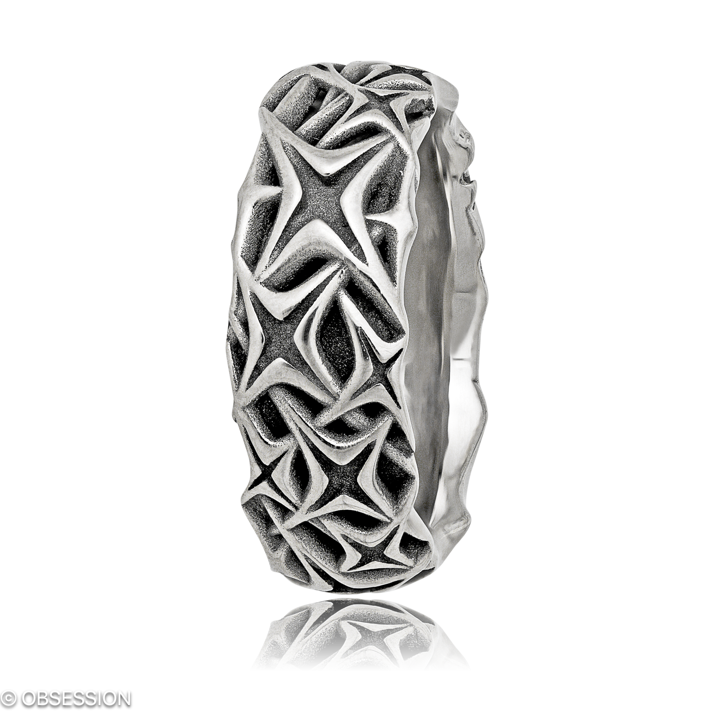 Milchstrasse Partnerring in Weissgold, mit einer Ringbreite von 8.5mm und einer Ringgrösse von 62