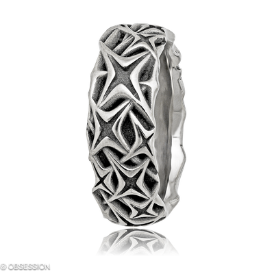 Milchstrasse Partnerring in Weissgold, mit einer Ringbreite von 8.5mm und einer Ringgrösse von 62