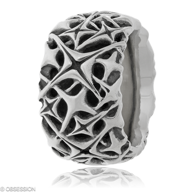 Milchstrasse Partnerring in Weissgold, mit einer Ringbreite von 15mm und einer Ringgrösse von 62