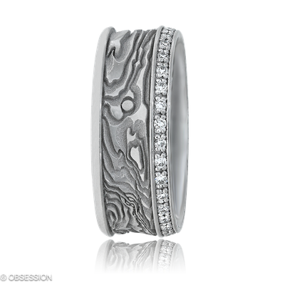 Schatzring Partnerring in Weissgold, mit einer Ringbreite von 7mm und einer Ringgrösse von 52