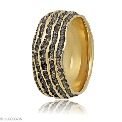 Groove Partnerring in Gelbgold, mit einer Ringbreite von mm und einer Ringgrösse von 62