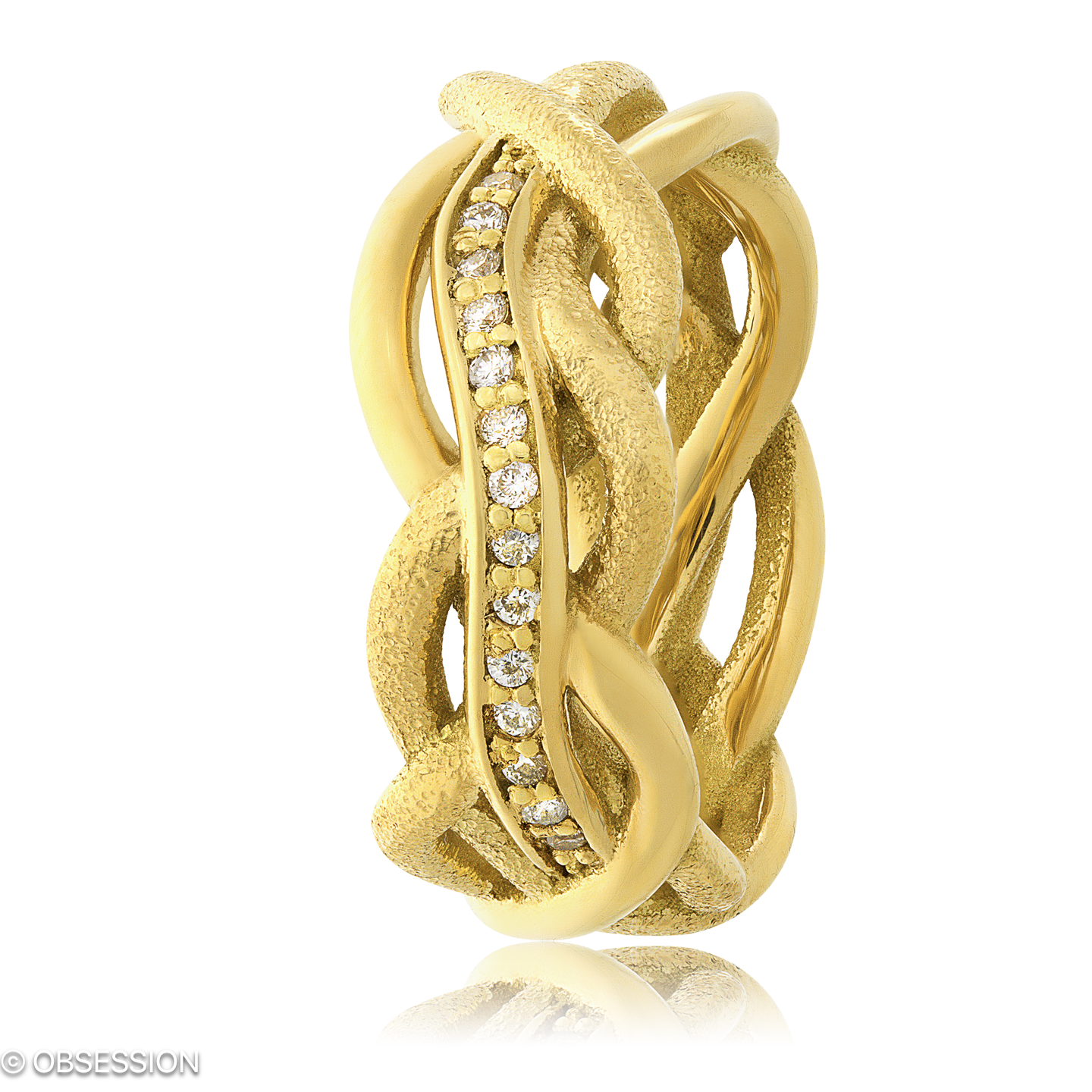 Unendliche Geschichte Partnerring in Gelbgold, mit einer Ringbreite von 8.3mm und einer Ringgrösse …