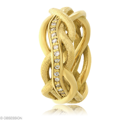 Unendliche Geschichte Partnerring in Gelbgold, mit einer Ringbreite von 8.3mm und einer Ringgrösse …