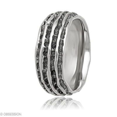 Groove Partnerring in Weissgold, mit einer Ringbreite von mm und einer Ringgrösse von 62