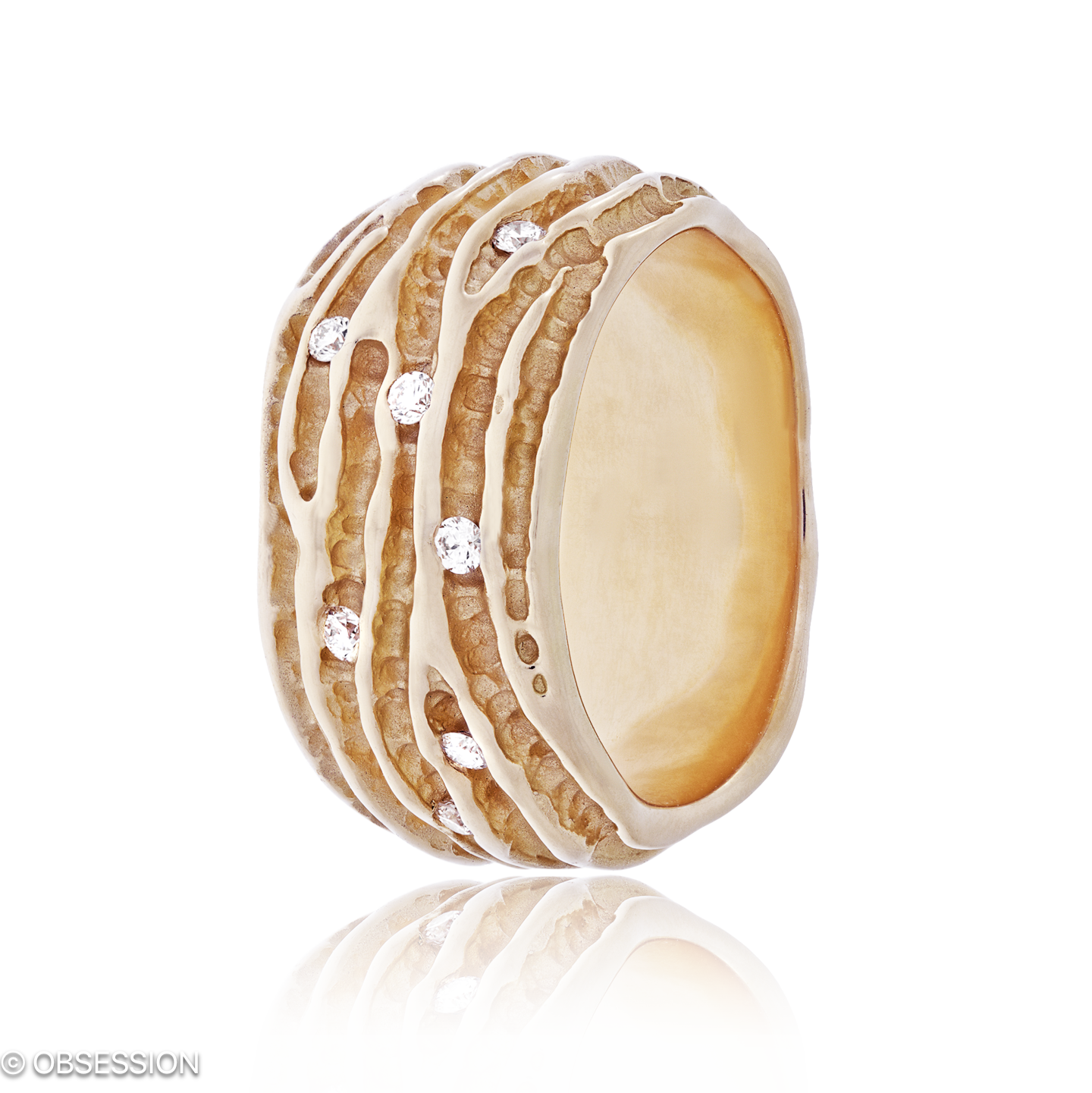 Groove Partnerring in Rotgold, mit einer Ringbreite von mm und einer Ringgrösse von 52