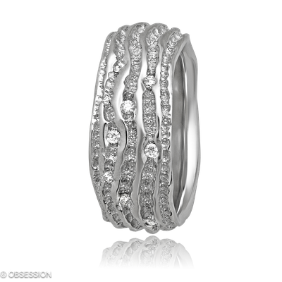 Groove Partnerring in Weissgold, mit einer Ringbreite von mm und einer Ringgrösse von 52