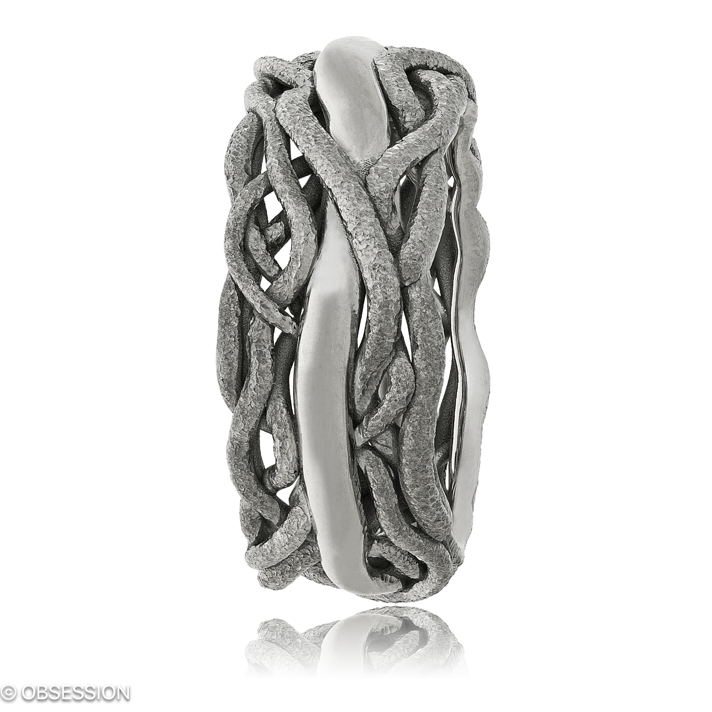 Unendliche Geschichte Partnerring in Weissgold, mit einer Ringbreite von 9mm und einer Ringgrösse v…