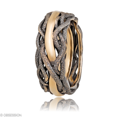 Unendliche Geschichte Partnerring in Rotgold, mit einer Ringbreite von 9mm und einer Ringgrösse von…