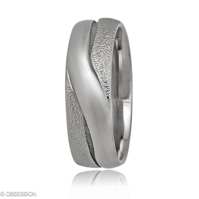 Unendliche Geschichte Partnerring in Weissgold, mit einer Ringbreite von 7mm und einer Ringgrösse v…