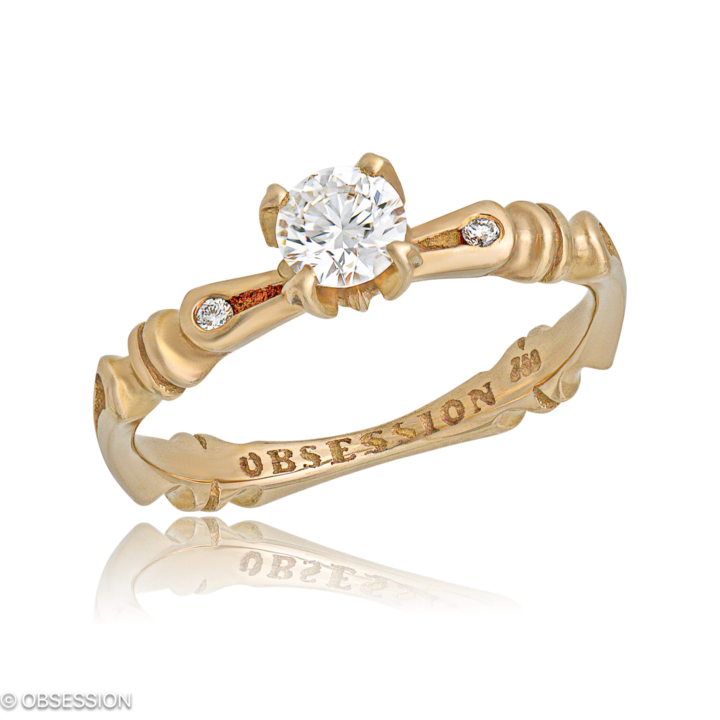 Gremlin-Baby Solitärring in Rotgold, mit einer Ringbreite von mm und einer Ringgrösse von 52