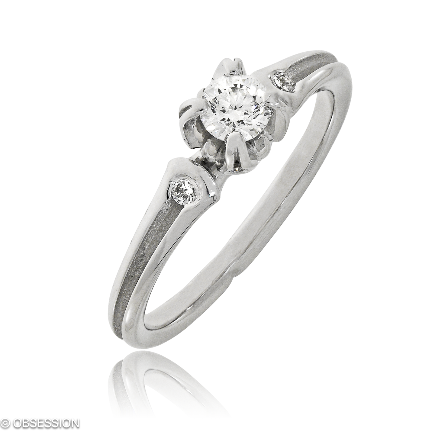 Gremlin Solitärring in Weissgold, mit einer Ringbreite von mm und einer Ringgrösse von 52