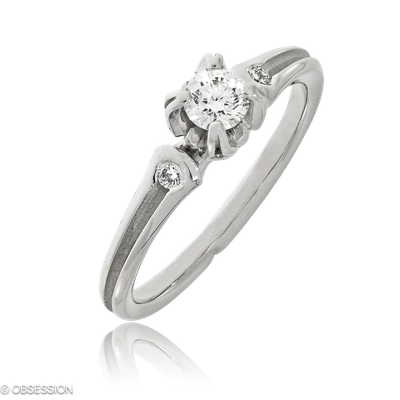 Gremlin Solitärring in Weissgold, mit einer Ringbreite von mm und einer Ringgrösse von 52