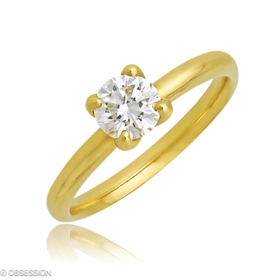 Anniversary Solitärring in Gelbgold, mit einer Ringbreite von 2.2mm und einer Ringgrösse von 52