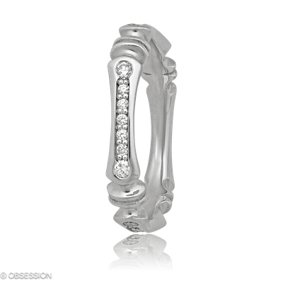 Gremlin-Baby Alliance in Weissgold, mit einer Ringbreite von 3.7mm und einer Ringgrösse von 52