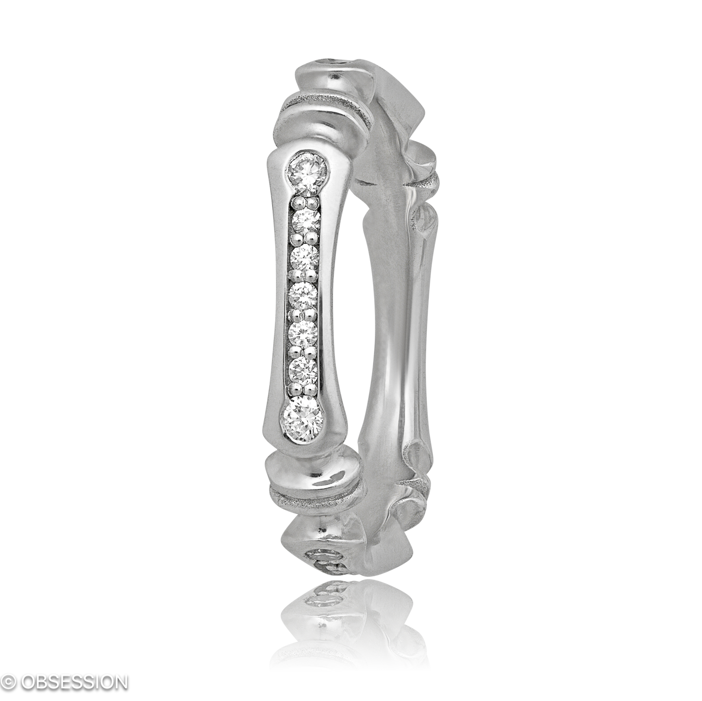 Gremlin-Baby Alliance in Weissgold, mit einer Ringbreite von 3.7mm und einer Ringgrösse von 52