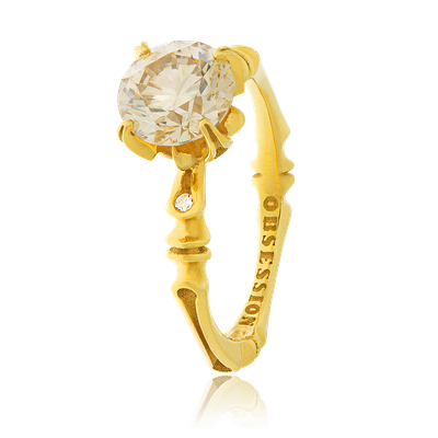 Gremlin-Baby Solitaire in Gelbgold, mit einer Ringbreite von mm und einer Ringgrösse von 52