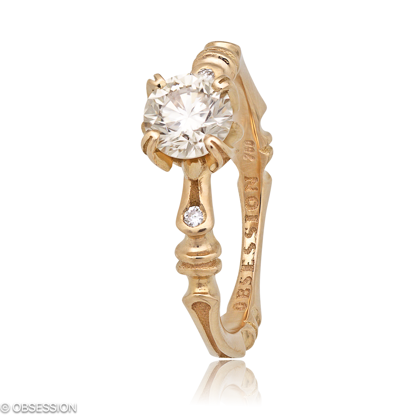 Gremlin-Baby Solitaire in Rotgold, mit einer Ringbreite von mm und einer Ringgrösse von 52