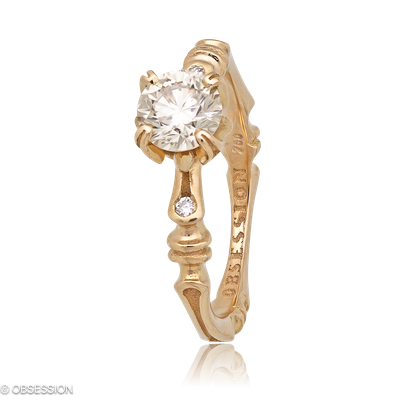 Gremlin-Baby Solitaire in Rotgold, mit einer Ringbreite von mm und einer Ringgrösse von 52